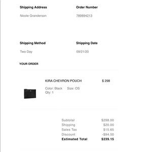 100% AUTHENTIC TORY BURCH KIRA CHEVRON POUCH!!!